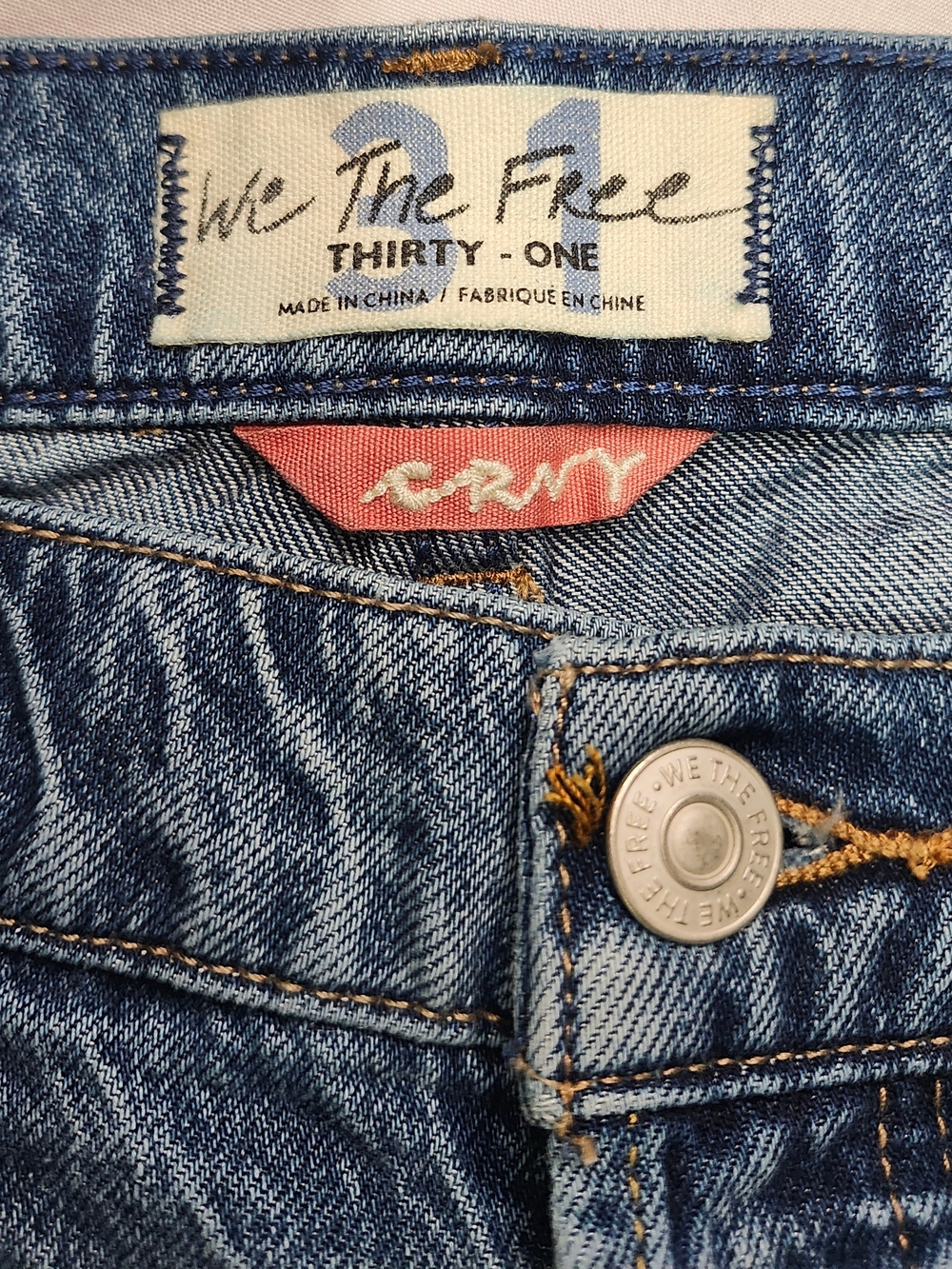 We The Free Light Blue Distressed Denim Shorts - Picture 3 of 3